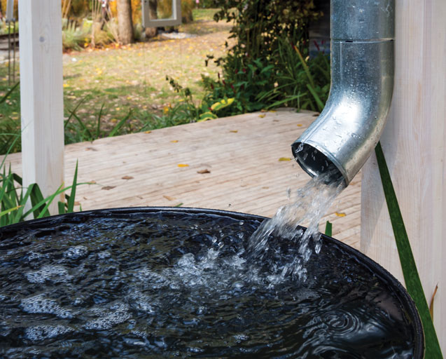Water Running Through Downspout